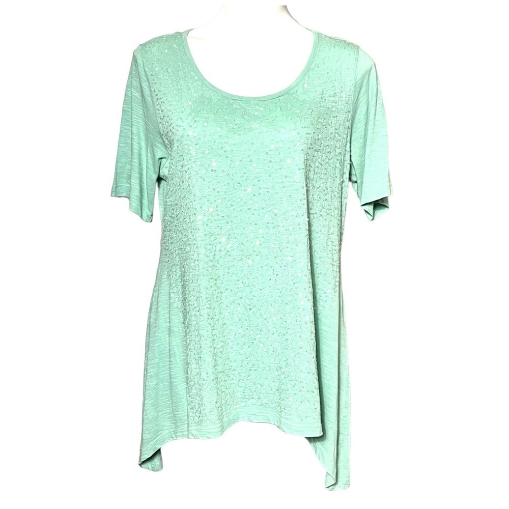 LOGO Lori Goldstein Sequin Top Size Medium Mint